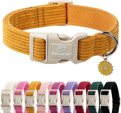 Cute Corduroy Dog Collar by Babolepet