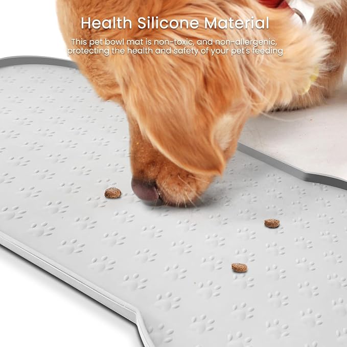 Dog Food Mat Anti-Slip Silicone Dog Bowl Mat Thicker Pet Placemat Waterproof - Image 6