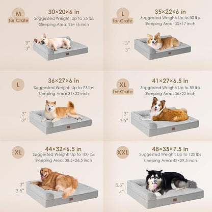 EHEYCIGA Extra Large Dog Bed Othorpedic 44x32x6.5, Memory Foam XL Dog Bed - Image 2