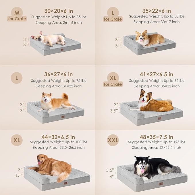 EHEYCIGA Memory Foam Dog Bed Large Size Dogs, Orthopedic Dog Bed Large - Image 2