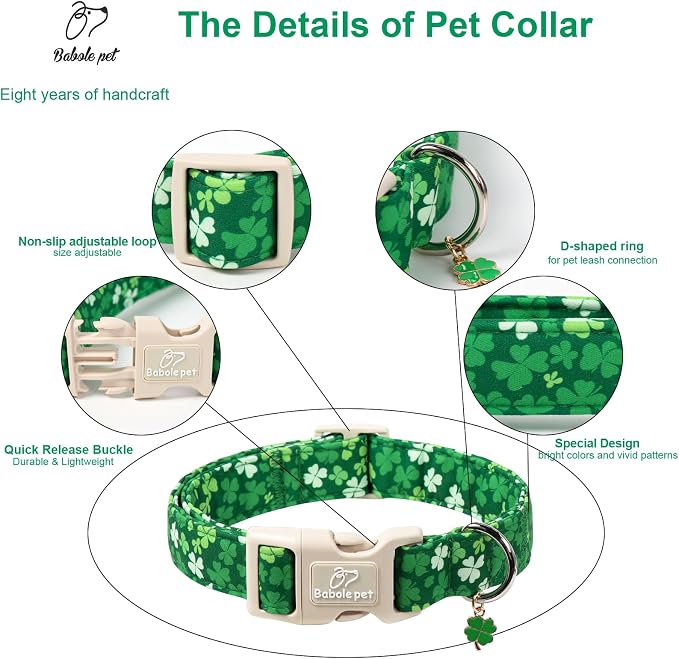 St. Patrick's Day Dog Collar for Medium Dogs - Image 4