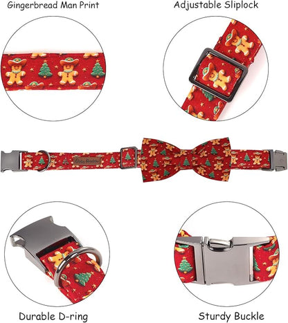 Christmas Dog Collar, Soft Pet Collar Gingerbread Man Cute Dog Collar - Image 2