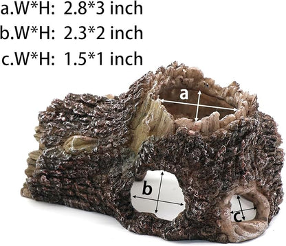 Tree Trunk Cave Aquarium Decoration Reptile Cave Climb Hideout Hideaway - Image 5