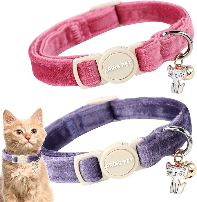 ARING PET 2 Pack Cat Collars-Cute Breakaway Cat Collar by ARINGPET