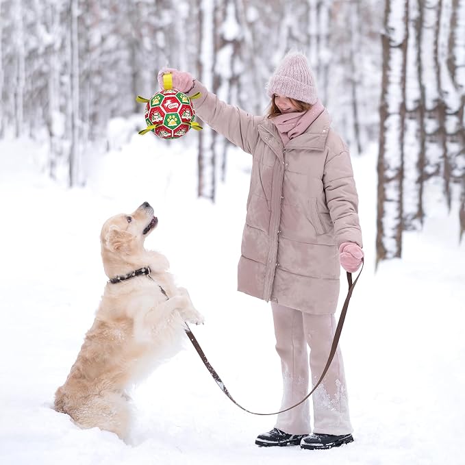 QDAN Christmas Dog Toys: Dog Soccer Ball - Image 5