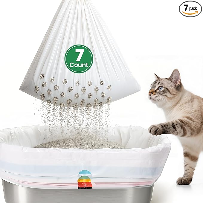 Sifting litter bags with 7-Day Litter System, Heavy Duty Thickened litter liners by PETOCAT