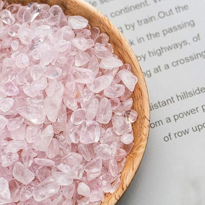 JOHOUSE Rose Quartz Crystals, 1lb Pink Crushed Rose Quartz Chips Bulk Tumbled - Image 8