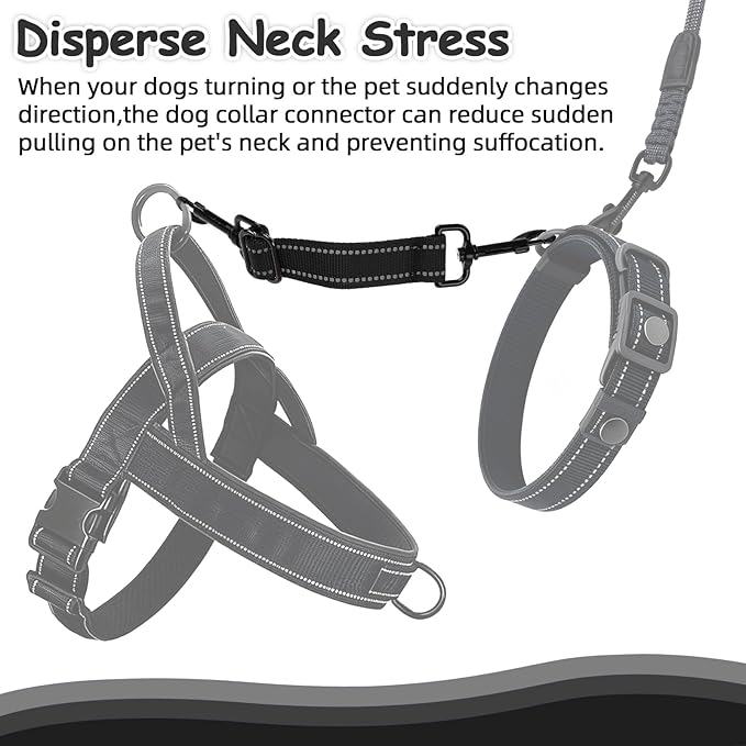 YUEPET Dog Safety Collar Clips 2 Pack Adjustable Prong Collar Backup Clips - Image 3