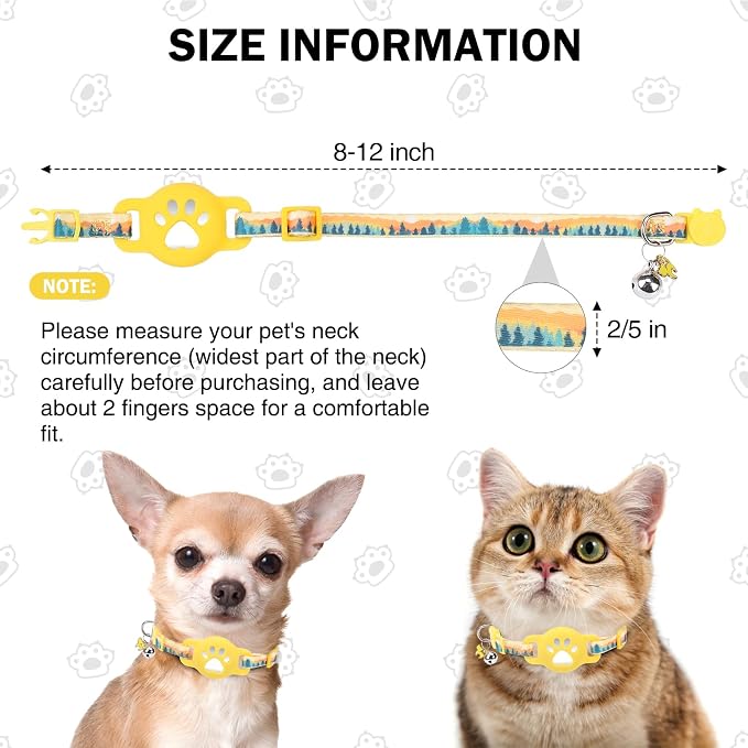Airtag Cat Collar Breakaway, Cute GPS Cat Tracker Collars - Image 6