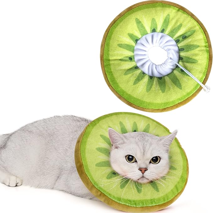 ANWA Adjustable Cat Cone Collar Soft, Cute Cat Donut Collar After Surgery by ANWA