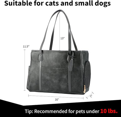 Stylish Dog Purse Carrier, Leather Pet Carrier Bag - Image 2