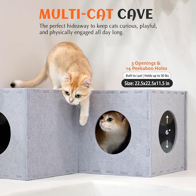 PETKARAY Cat Tunnel, Original Cat Hideaway Cave - Image 3