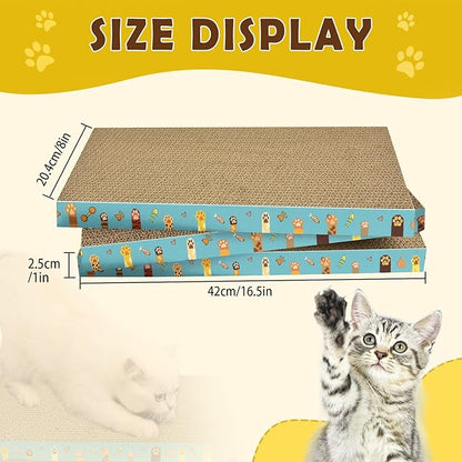 Cardboard Cat Scratcher 3 Pack Refill Reversible Cat Scratching Pad Durable Cat - Image 2