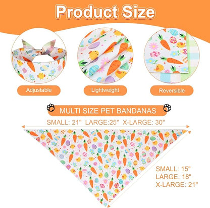 Easter Dog Bandana XLarge 2PCS, Colorful Scarf - Image 3