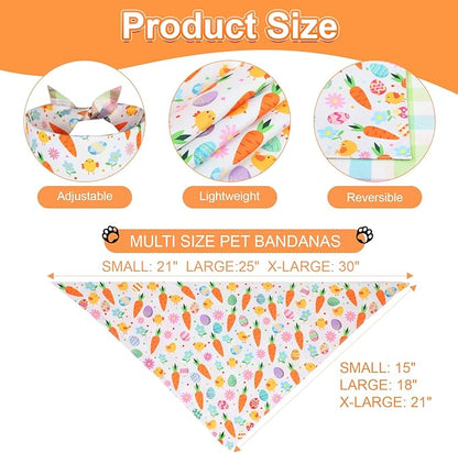 Easter Dog Bandana Large 2PCS, Colorful Scarf - Image 3
