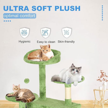 FDW | 54" Cat Tree Tower | Green | Multi-Level Indoor Activity Center - Image 2