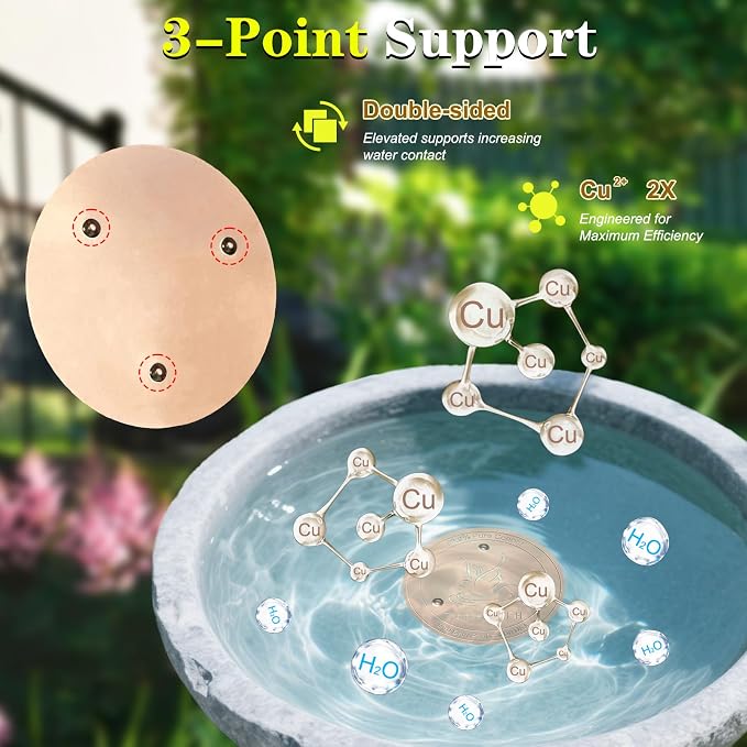 TIANCENTRAL H Bird Bath Copper Disk 2PCS-99.99% Pure Copper Cleaning Disk - Image 5