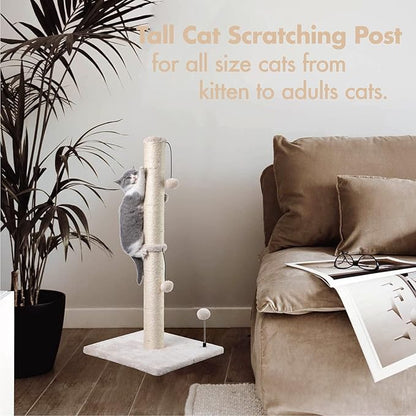 MECOOL 34” Tall Cat Scratching Post Premium Basics Kitten Scratcher Sisal - Image 5
