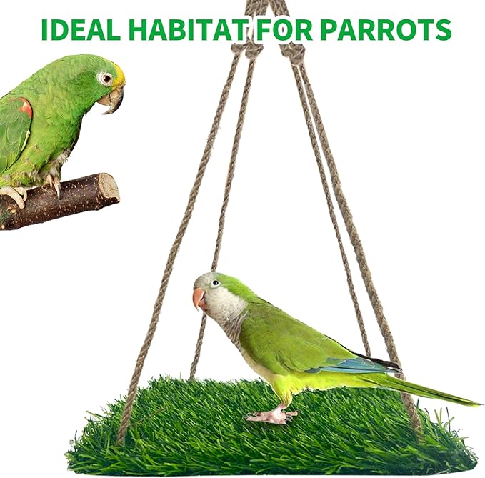 FlidRunest Large Bird Swing Toy, Bird Grass Mat Hammock Swing - Image 5
