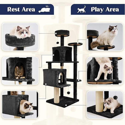 58.5inch Large Cat Tree Tower Condo - Image 4