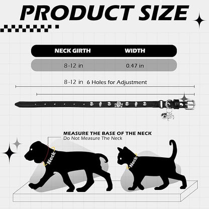 EXPAWLORER Cat Collar for Girl Boy Cats- Adjustable Leather Pet Collar - Image 2