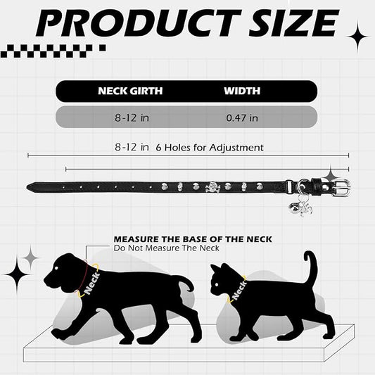 EXPAWLORER Cat Collar for Girl Boy Cats- Adjustable Leather Pet Collar - Image 2