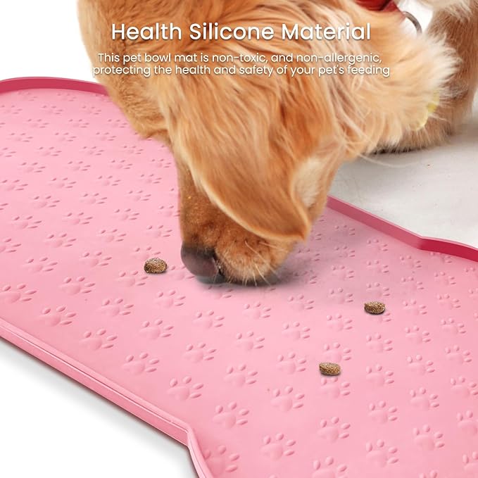 Dog Food Mat Anti-Slip Silicone Dog Bowl Mat Thicker Pet Placemat Waterproof - Image 6