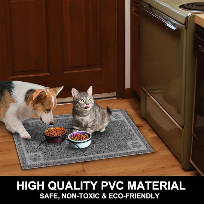 Pet Feeding Mat for Small Dogs and Cats 24" x 16" Flexible and Waterproof Dog - Image 6