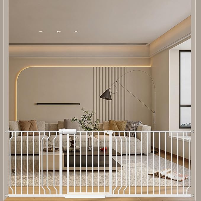WAOWAO 71.65-85.03" Baby Gate Extra Wide Pressure Mounted Walk Through Swing by WAOWAOBABYSAFETYPRODUCTS