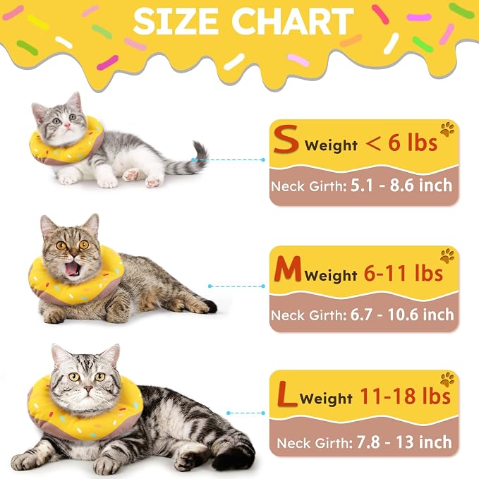 Cat Cone Collar Soft, Waterproof Cat Recovery Collars Spay Cones to Stop - Image 2