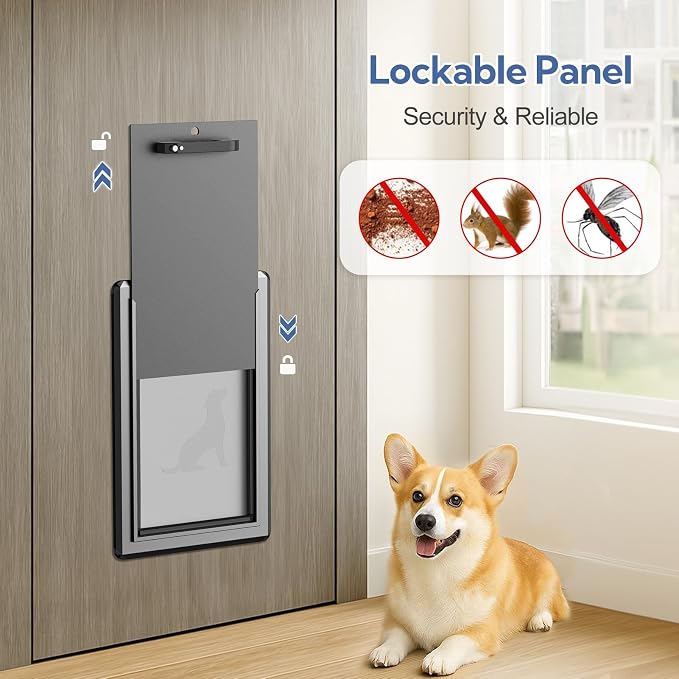 Dog Door for Exterior Door, Antirust & Heavy Duty Doggie Door, Aluminum Doggy - Image 5