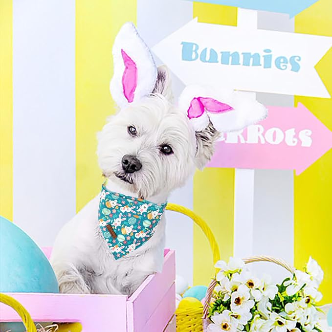 ARING PET Easter Dog Bandana 2 Pack-Cute Green Easter Eggs Dog Bandanas - Image 5