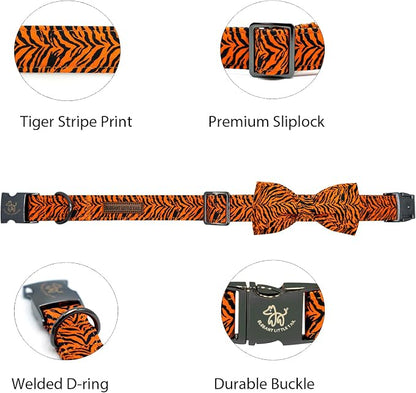 Elegant Little Tail Tiger Print Dog Collar, Unique Seasonal Design, Buckle - Image 2