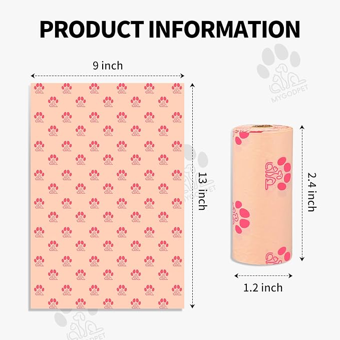 Dog Poop Bags Rolls 300 Count Biodegradable Poop Bags Refills - Image 2