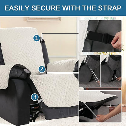 H.VERSAILTEX Reversible Quilted Recliner Covers Water Resistant Furniture - Image 4