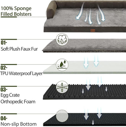 Orthopedic Dog Beds for Large Sized Dogs, Waterproof Egg Crate Foam Large Dog - Image 3