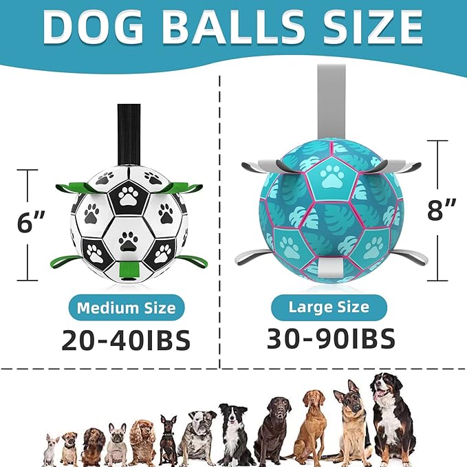 QDAN Dog Toys Soccer Ball, Tug of War Toy, Puppy Birthday Gifts, Water Toy - Image 5