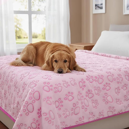 Premium Soft Dog Blankets for Large Dogs, Large Cat Blanket Calming Washable by STUFFED