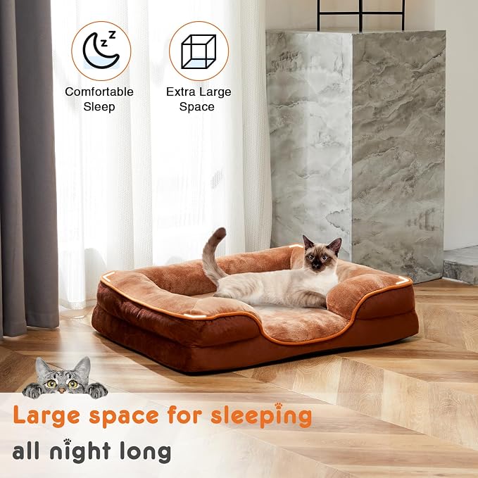 Sweetcrispy Orthopedic Dog Bed, Large Memory Foam Puppy Cat Bed - Image 2