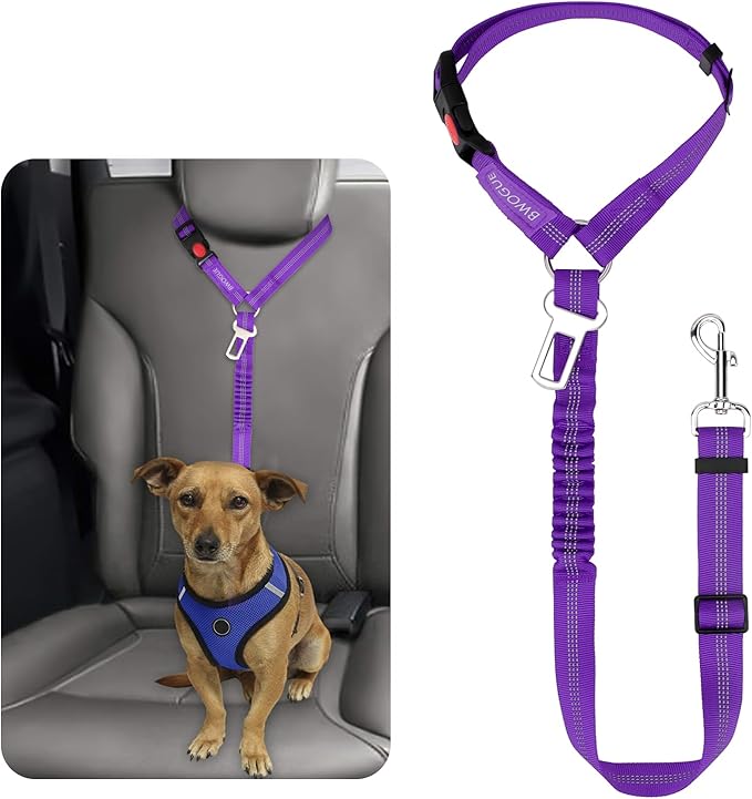 BWOGUE Pet Dog Cat Seat Belt Reflective Car Dog Headrest Restraint Leash by BWOGUEPetHome