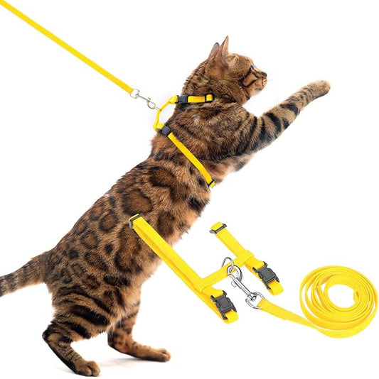 PUPTECK Adjustable Cat Harness and Leash Set Escape Proof Kitten Strap Collar by PUPTECK