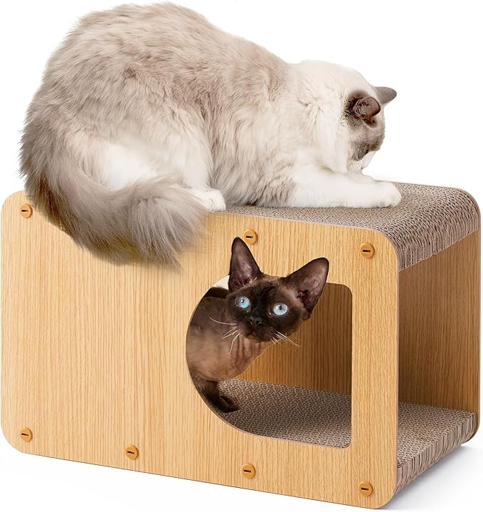 EHEYCIGA Cardboard Cat Scratcher House, 17-Inch Corrugated Cat Scratcher by EHEYCIGA