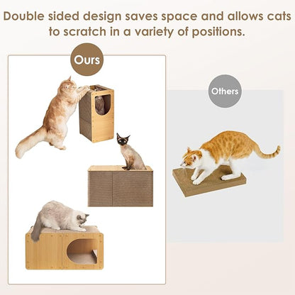 EHEYCIGA Cardboard Cat Scratcher House, 23-Inch Corrugated Cat Scratcher - Image 3