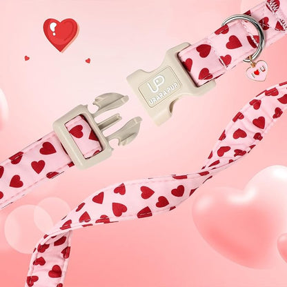 Valentine's Dog Collar, UP URARA PUP Pink Love Heart Adjustable Pet Collar - Image 4