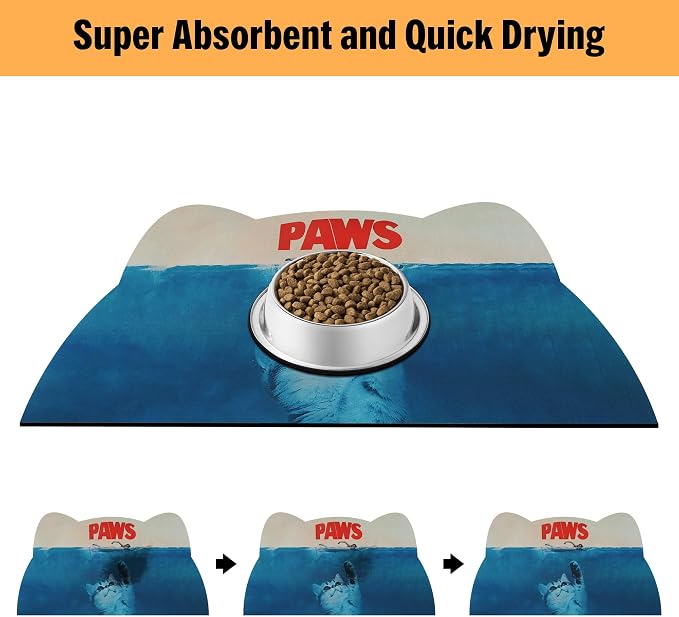 Cat Food Mat - Pet Feeding Mat for Floor, Waterproof, Super Absorbent, Dog - Image 4