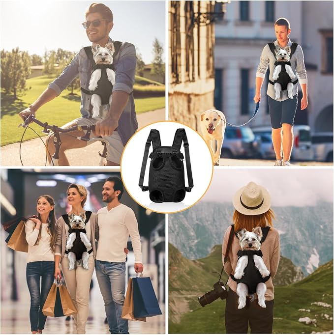 YUDODO 2-Pack Pet Dog Carrier Backpack Adjustable Dog Front Carrier, Legs Out - Image 5