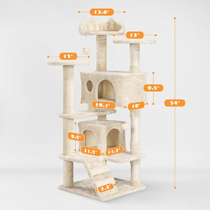 Yaheetech 54in Cat Tree Tower Condo Furniture Scratch Post - Image 4