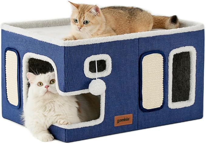Extra-Wide Cat House for Indoor Cats by Zomisia