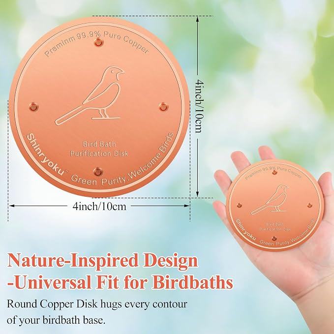 Bird Bath Copper Disk, Premium 99.99% Pure Copper, Less Cleaning Frequency - Image 2