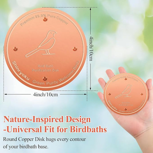 Bird Bath Copper Disk, Premium 99.99% Pure Copper, Less Cleaning Frequency - Image 2